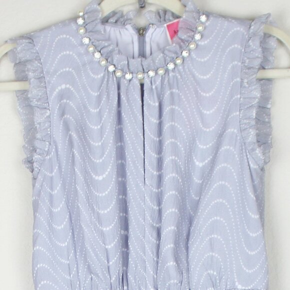 NEW Kate Spade Wavy Dot Ruffled Neck Silk Dress - Picture 7 of 13